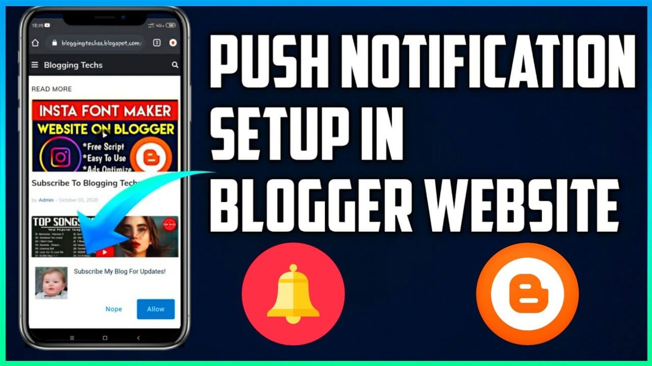 How To Add Push Notification In Blogger Website
